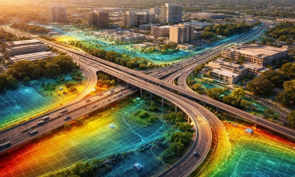LiDAR mapping showing elevation data used for infrastructure planning and development