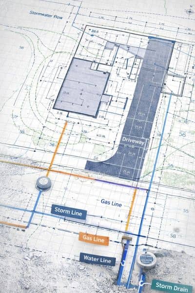 Residential site plan blueprint layout - ALTA SURVEY Nashville A detailed site plan showing building layout, drainage flow, and utility placement, illustrating how engineering services guide planning before construction